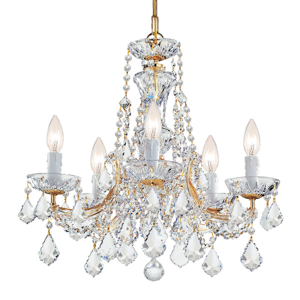 Crystorama - 4476-GD-CL-MWP - Five Light Mini Chandelier - Maria Theresa - Gold from Lighting & Bulbs Unlimited in Charlotte, NC
