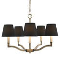 Five Light Chandelier from the Waverly AB Collection in Aged Brass Finish by Golden