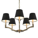 Five Light Chandelier from the Waverly AB Collection in Aged Brass Finish by Golden