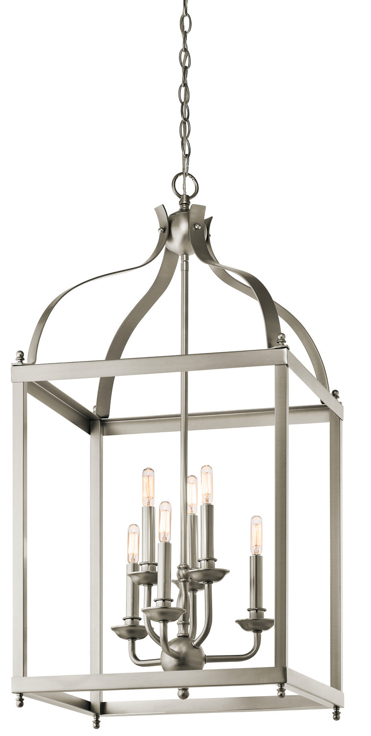 Kichler - 42568NI - Six Light Foyer Chandelier - Larkin - Brushed Nickel from Lighting & Bulbs Unlimited in Charlotte, NC