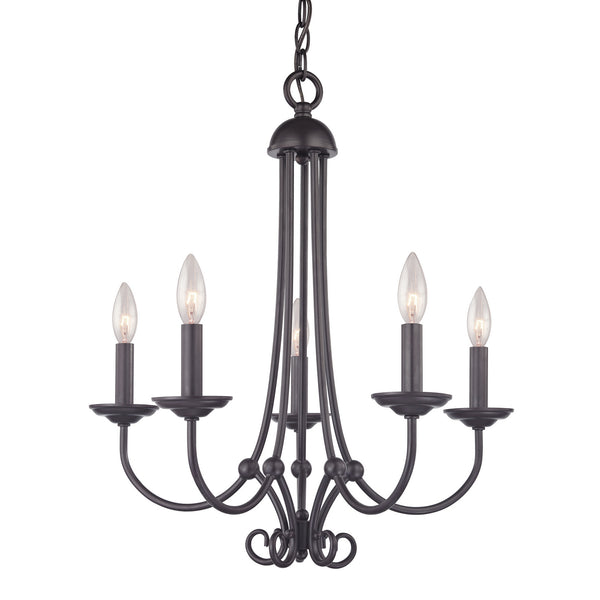 ELK Home - 1505CH/10 - Five Light Chandelier - Williamsport - Oil Rubbed Bronze from Lighting & Bulbs Unlimited in Charlotte, NC