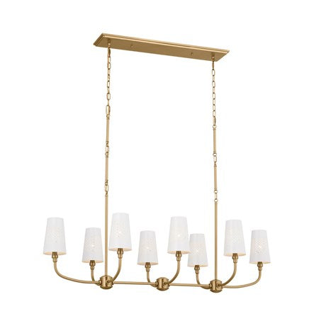 Kichler - 52510BNB - Eight Light Linear Chandelier - Adeena - Brushed Natural Brass from Lighting & Bulbs Unlimited in Charlotte, NC