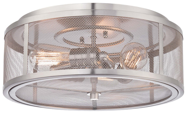 Minka-Lavery - 4133-84 - Three Light Flush Mount - Downtown Edison - Brushed Nickel from Lighting & Bulbs Unlimited in Charlotte, NC