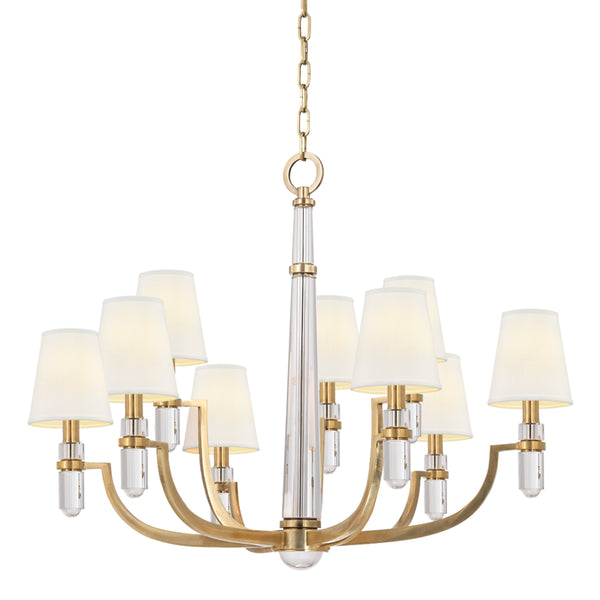Hudson Valley - 989-AGB-WS - Nine Light Chandelier - Dayton - Aged Brass from Lighting & Bulbs Unlimited in Charlotte, NC