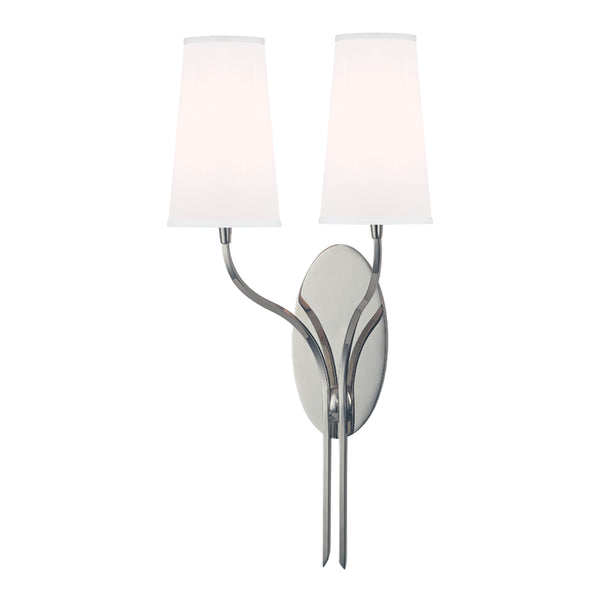 Hudson Valley - 3712-PN-WS - Two Light Wall Sconce - Rutland - Polished Nickel from Lighting & Bulbs Unlimited in Charlotte, NC