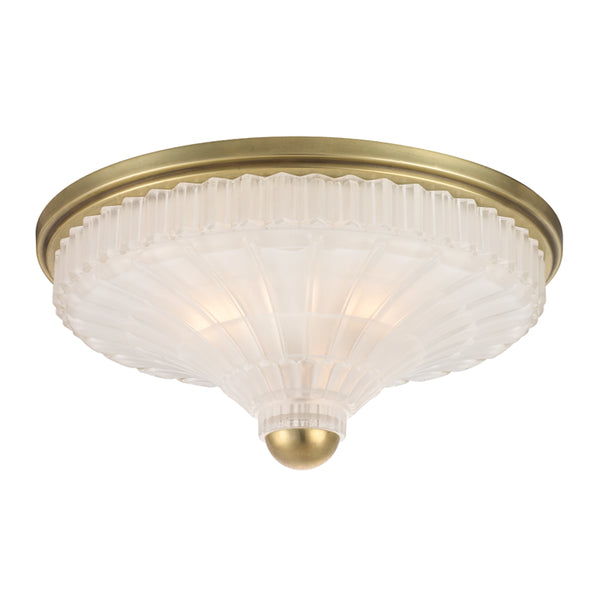 Hudson Valley - 2516-AGB - Three Light Flush Mount - Paris - Aged Brass from Lighting & Bulbs Unlimited in Charlotte, NC