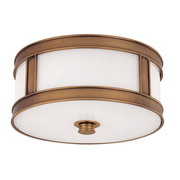 Hudson Valley - 5513-AGB - Two Light Flush Mount - Patterson - Aged Brass from Lighting & Bulbs Unlimited in Charlotte, NC