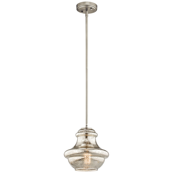 Kichler - 42167NIMER - One Light Mini Pendant - Everly - Brushed Nickel from Lighting & Bulbs Unlimited in Charlotte, NC