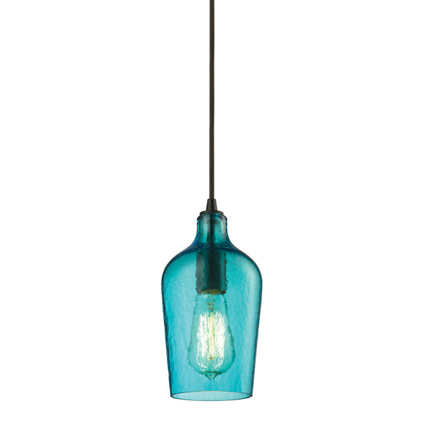 ELK Home - 10331/1HAQ - One Light Mini Pendant - Hammered Glass - Oil Rubbed Bronze from Lighting & Bulbs Unlimited in Charlotte, NC