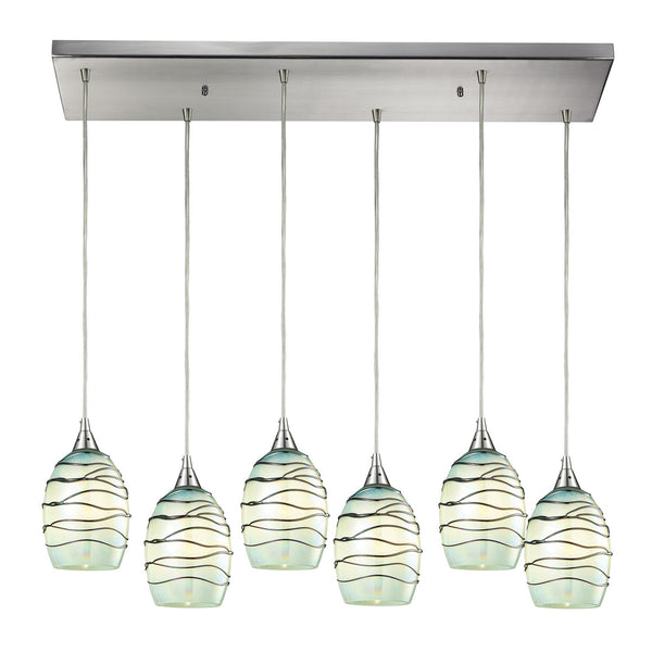 ELK Home - 31348/6RC-MN - Six Light Pendant - Vines - Satin Nickel from Lighting & Bulbs Unlimited in Charlotte, NC