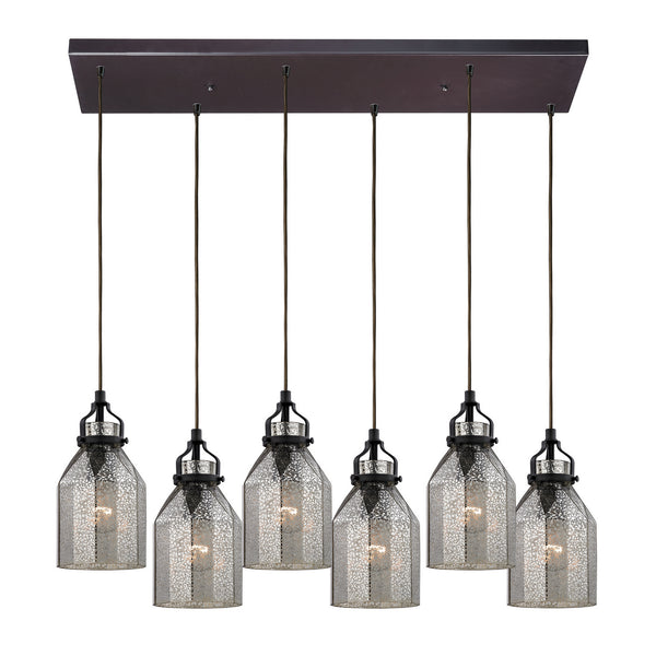 ELK Home - 46009/6RC - Six Light Pendant - Danica - Oil Rubbed Bronze from Lighting & Bulbs Unlimited in Charlotte, NC