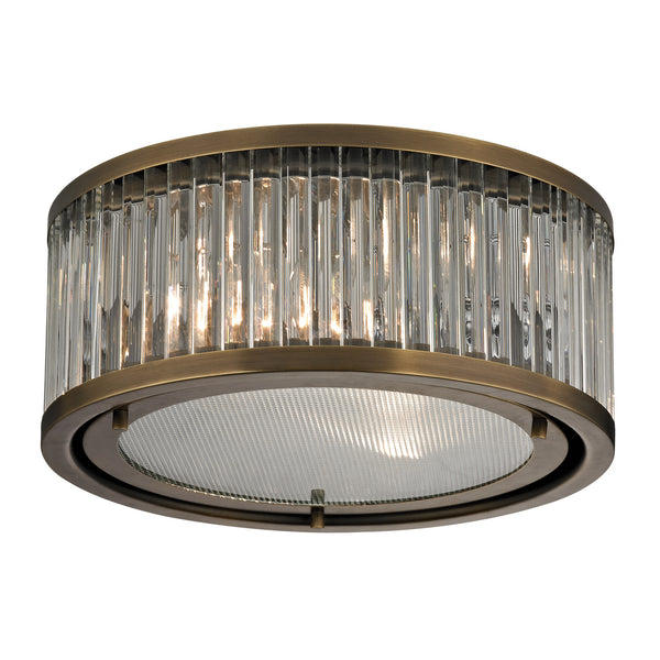 ELK Home - 46122/2 - Two Light Flush Mount - Linden Manor - Aged Brass from Lighting & Bulbs Unlimited in Charlotte, NC