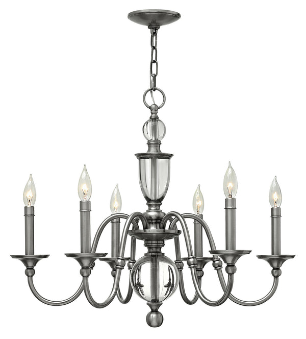 Hinkley - 4956PL - LED Chandelier - Eleanor - Polished Antique Nickel from Lighting & Bulbs Unlimited in Charlotte, NC