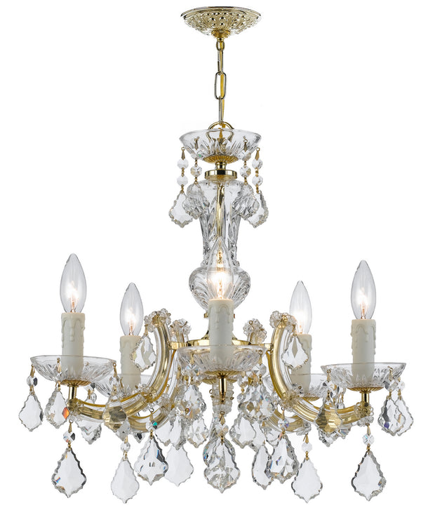 Crystorama - 4376-GD-CL-SAQ - Five Light Mini Chandelier - Maria Theresa - Gold from Lighting & Bulbs Unlimited in Charlotte, NC