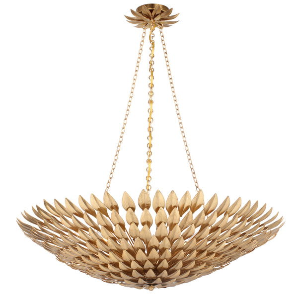 Crystorama - 519-GA - Eight Light Chandelier - Broche - Antique Gold from Lighting & Bulbs Unlimited in Charlotte, NC