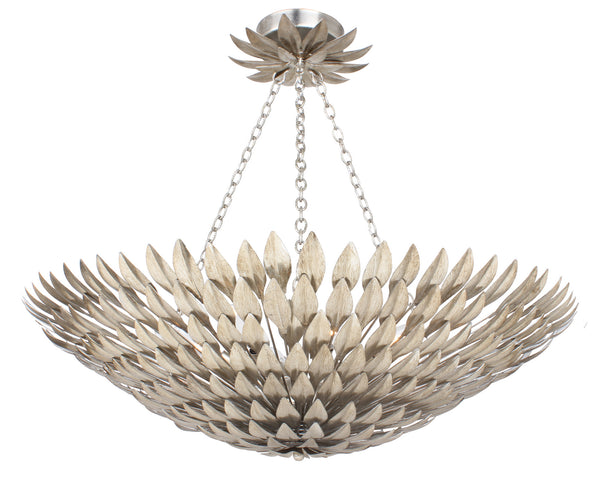 Crystorama - 519-SA_CEILING - Eight Light Ceiling Mount - Broche - Antique Silver from Lighting & Bulbs Unlimited in Charlotte, NC