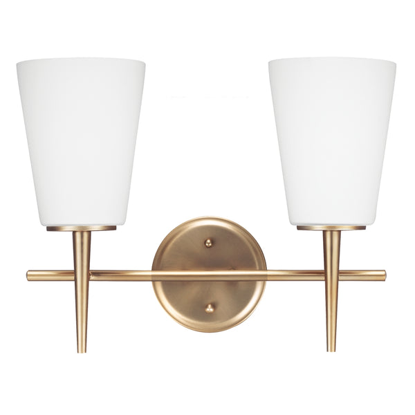 Generation Lighting - 4440402-848 - Two Light Wall / Bath - Driscoll - Satin Brass from Lighting & Bulbs Unlimited in Charlotte, NC