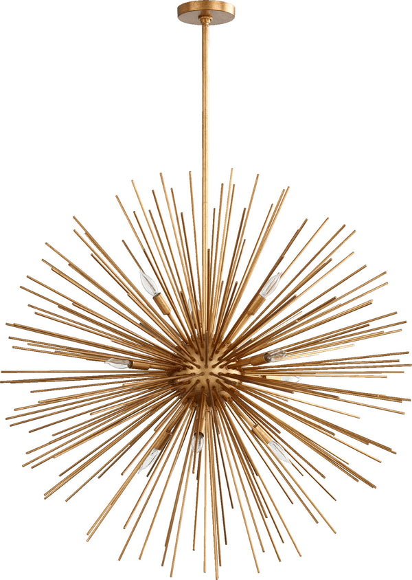 Quorum - 600-10-74 - Ten Light Pendant - ELECTRA - Gold Leaf from Lighting & Bulbs Unlimited in Charlotte, NC