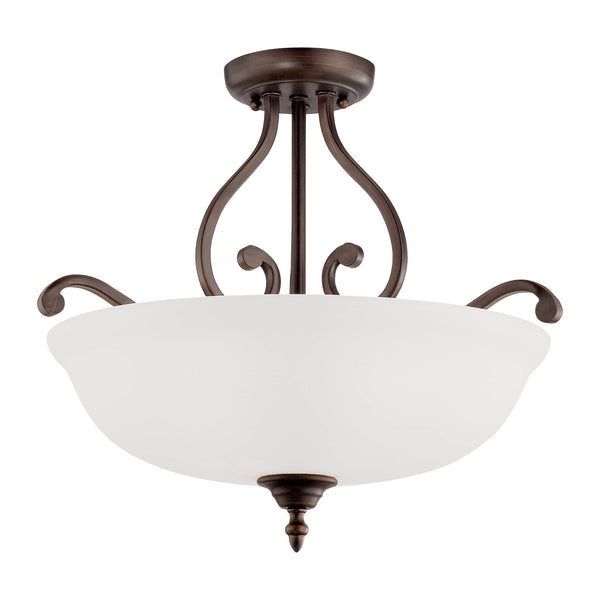 Millennium - 1573-RBZ - Three Light Semi-Flush Mount - Courtney Lakes - Rubbed Bronze from Lighting & Bulbs Unlimited in Charlotte, NC