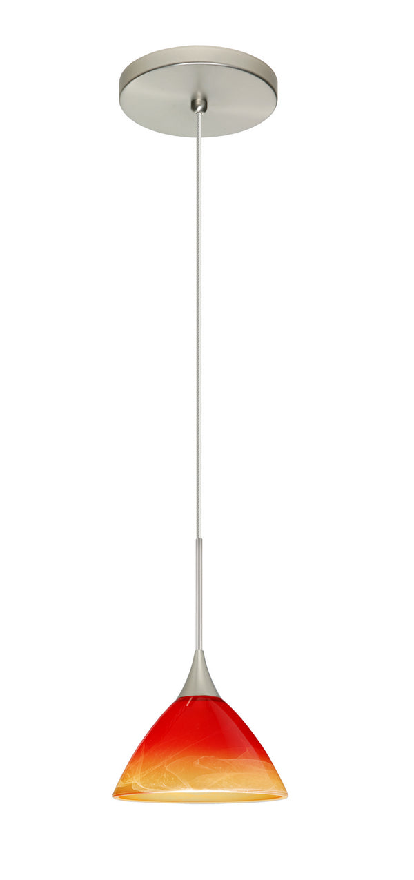 Besa - 1XT-1743SL-SN - One Light Pendant - Domi - Satin Nickel from Lighting & Bulbs Unlimited in Charlotte, NC