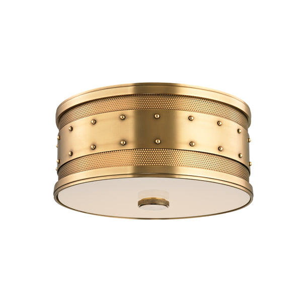 Hudson Valley - 2202-AGB - Two Light Flush Mount - Gaines - Aged Brass from Lighting & Bulbs Unlimited in Charlotte, NC