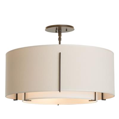 Three Light Semi-Flush Mount from the Exos Collection by Hubbardton Forge