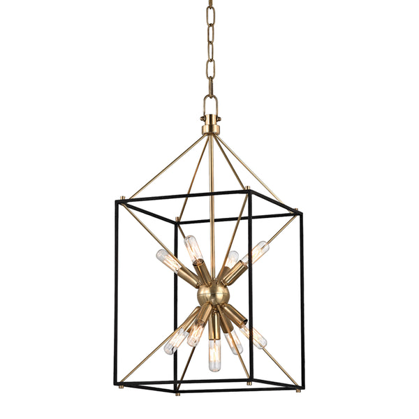 Hudson Valley - 8912-AGB - Nine Light Pendant - Glendale - Aged Brass from Lighting & Bulbs Unlimited in Charlotte, NC