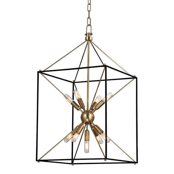 Hudson Valley - 8916-AGB - Nine Light Pendant - Glendale - Aged Brass from Lighting & Bulbs Unlimited in Charlotte, NC