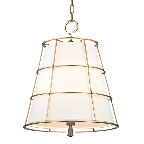 Hudson Valley - 9818-AGB - Three Light Pendant - Savona - Aged Brass from Lighting & Bulbs Unlimited in Charlotte, NC