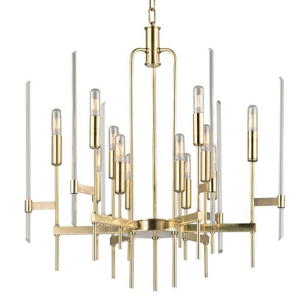 Hudson Valley - 9912-AGB - 12 Light Chandelier - Bari - Aged Brass from Lighting & Bulbs Unlimited in Charlotte, NC