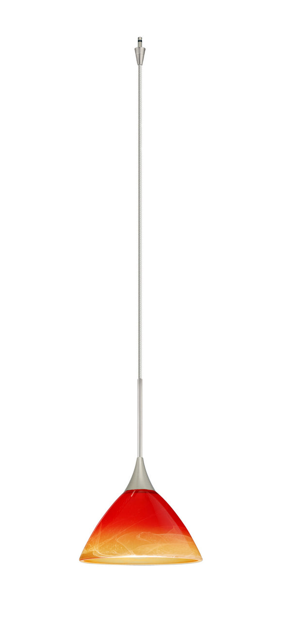 Besa - XP-1743SL-SN - One Light Pendant - Domi - Satin Nickel from Lighting & Bulbs Unlimited in Charlotte, NC