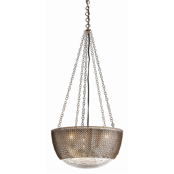 Arteriors - DK42043 - Three Light Pendant - Chainmail - Antique Brass from Lighting & Bulbs Unlimited in Charlotte, NC
