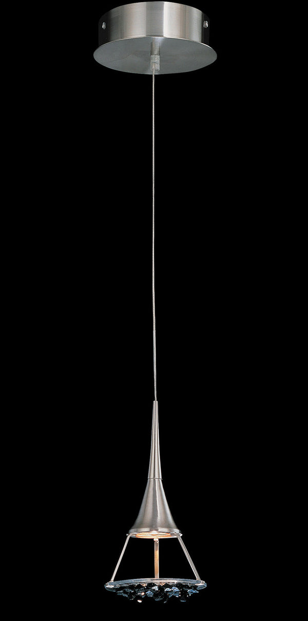 Classic Lighting - 16061 SN BLK - One Light Pendant - Crystal Lake - Satin Nickel from Lighting & Bulbs Unlimited in Charlotte, NC