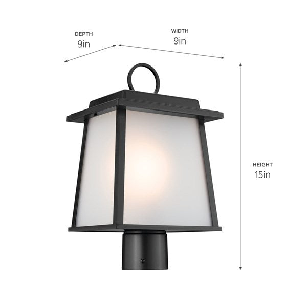 One Light Outdoor Post Lantern from the Noward Collection in Black Finish by Kichler