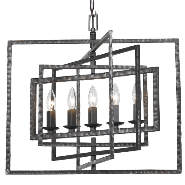 Crystorama - 336-RS - Five Light Chandelier - Capri - Raw Steel from Lighting & Bulbs Unlimited in Charlotte, NC