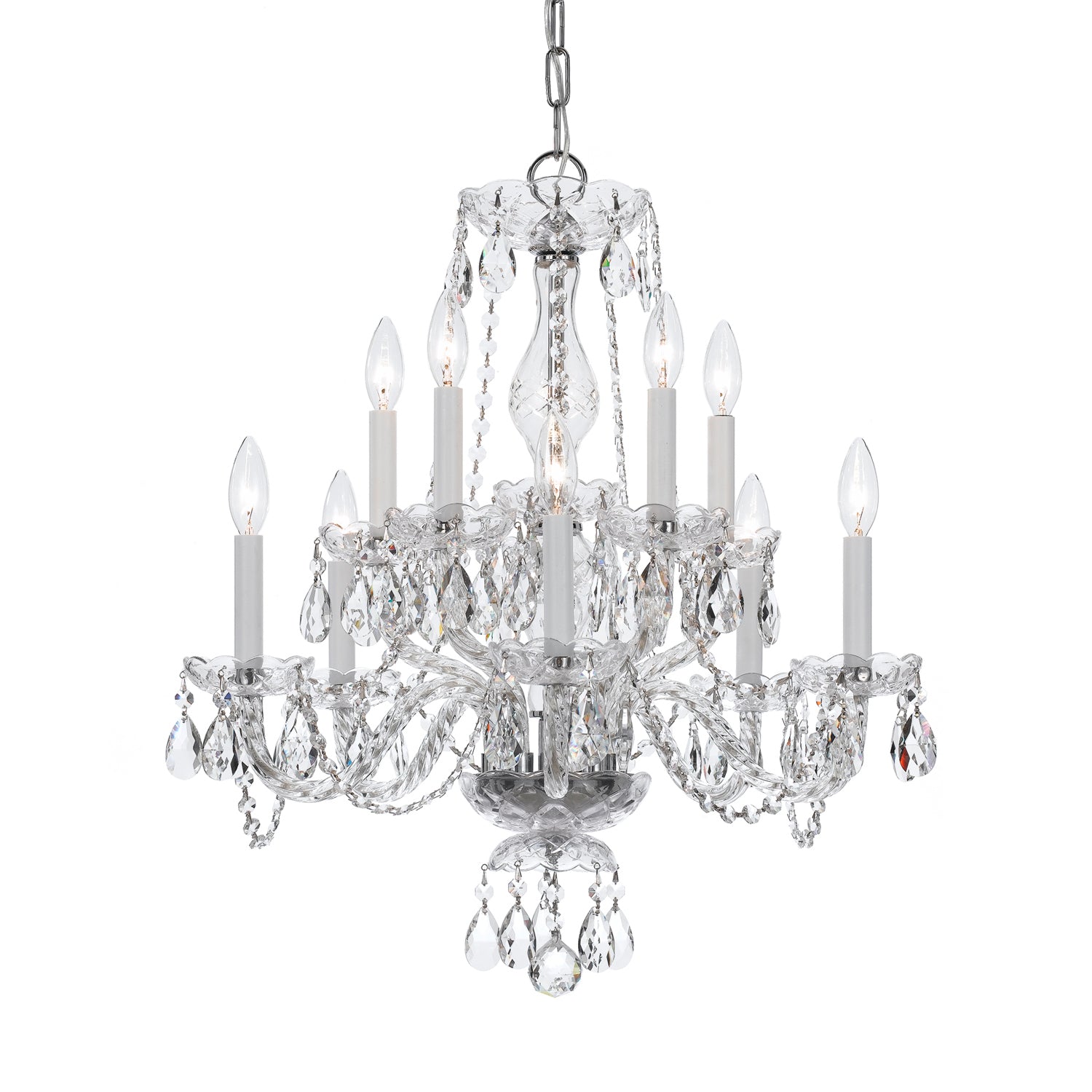 Crystorama - 5080-CH-CL-MWP - Ten Light Chandelier - Traditional Crystal - Polished Chrome from Lighting & Bulbs Unlimited in Charlotte, NC