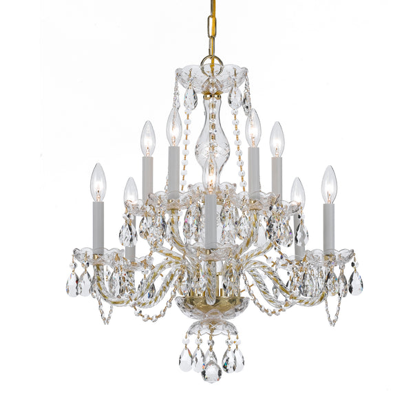 Crystorama - 5080-PB-CL-MWP - Ten Light Chandelier - Traditional Crystal - Polished Brass from Lighting & Bulbs Unlimited in Charlotte, NC