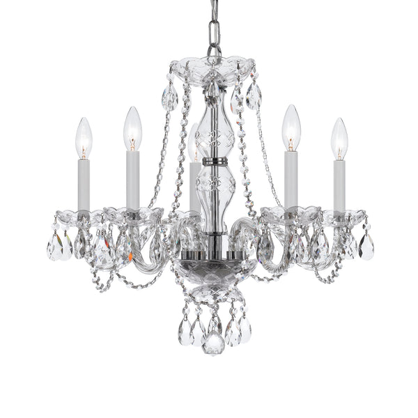 Crystorama - 5085-CH-CL-MWP - Five Light Chandelier - Traditional Crystal - Polished Chrome from Lighting & Bulbs Unlimited in Charlotte, NC