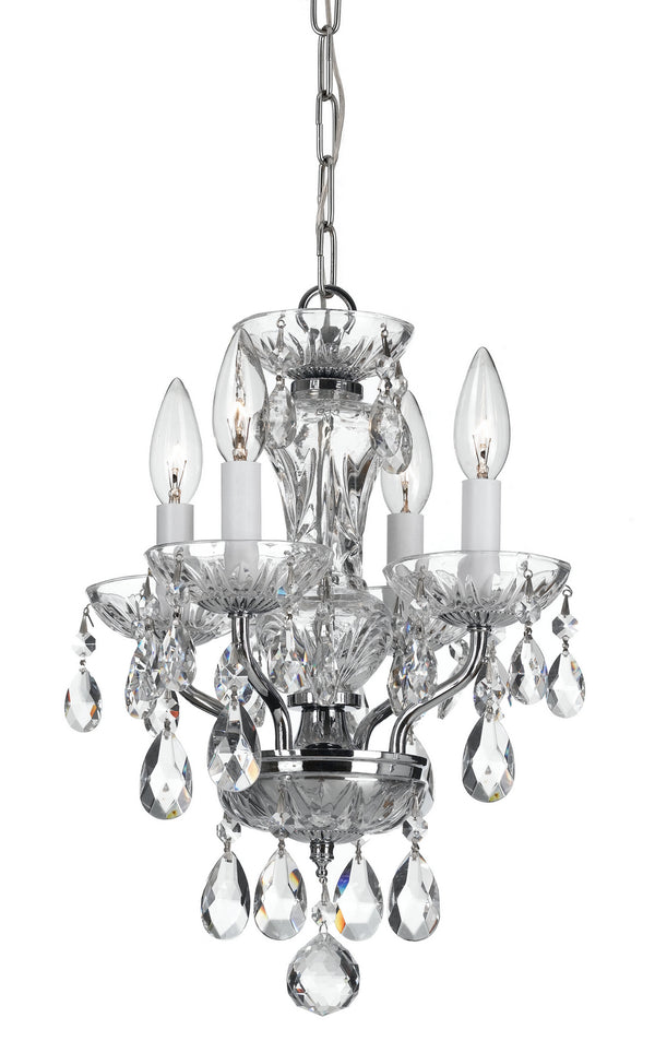 Crystorama - 5534-CH-CL-MWP - Four Light Mini Chandelier - Traditional Crystal - Polished Chrome from Lighting & Bulbs Unlimited in Charlotte, NC