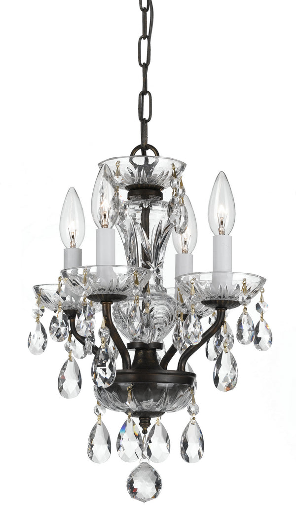 Crystorama - 5534-EB-CL-MWP - Four Light Mini Chandelier - Traditional Crystal - English Bronze from Lighting & Bulbs Unlimited in Charlotte, NC