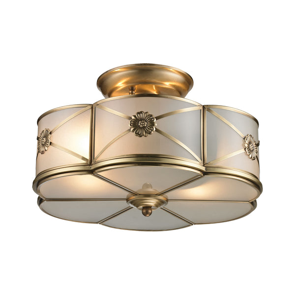 ELK Home - 22002/2 - Two Light Semi Flush Mount - Preston - Brushed Brass from Lighting & Bulbs Unlimited in Charlotte, NC