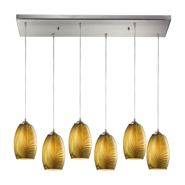 ELK Home - 31630/6RC - Six Light Pendant - Tidewaters - Satin Nickel from Lighting & Bulbs Unlimited in Charlotte, NC