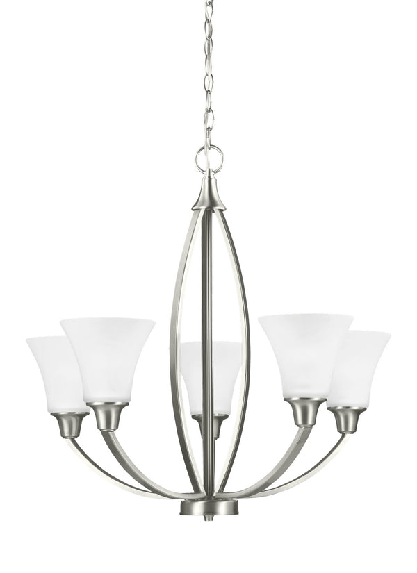 Generation Lighting - 3113205-962 - Five Light Chandelier - Metcalf - Brushed Nickel from Lighting & Bulbs Unlimited in Charlotte, NC