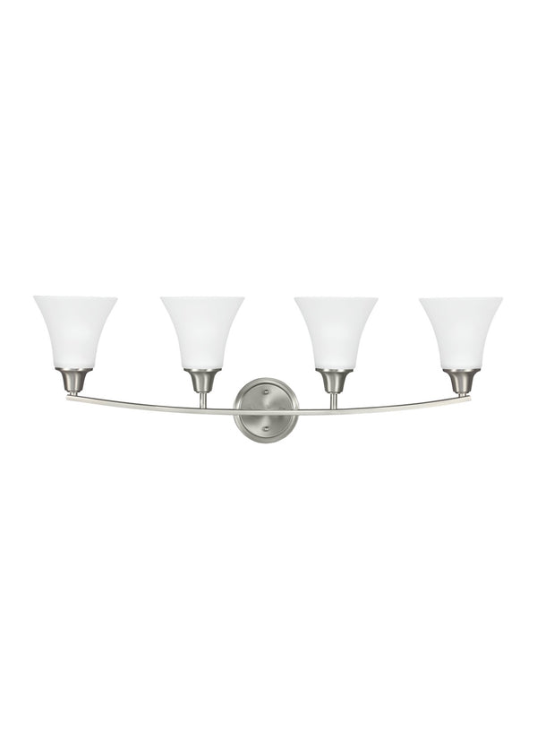 Generation Lighting - 4413204-962 - Four Light Wall / Bath - Metcalf - Brushed Nickel from Lighting & Bulbs Unlimited in Charlotte, NC