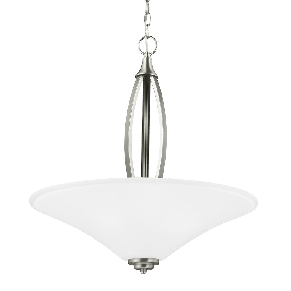 Generation Lighting - 6613203-962 - Three Light Pendant - Metcalf - Brushed Nickel from Lighting & Bulbs Unlimited in Charlotte, NC
