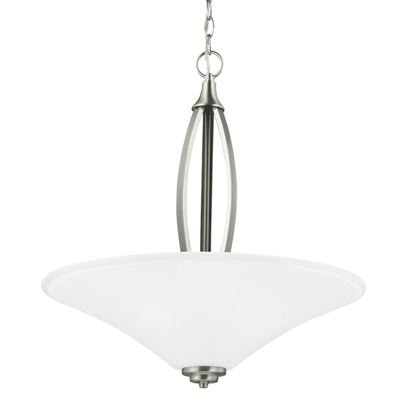 Generation Lighting - 6613203-962 - Three Light Pendant - Metcalf - Brushed Nickel from Lighting & Bulbs Unlimited in Charlotte, NC