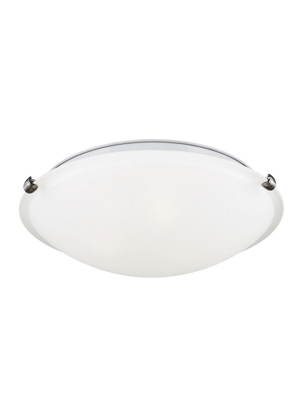 Generation Lighting - 7543503-962 - Three Light Flush Mount - Clip Ceiling Flush Mount - Brushed Nickel from Lighting & Bulbs Unlimited in Charlotte, NC