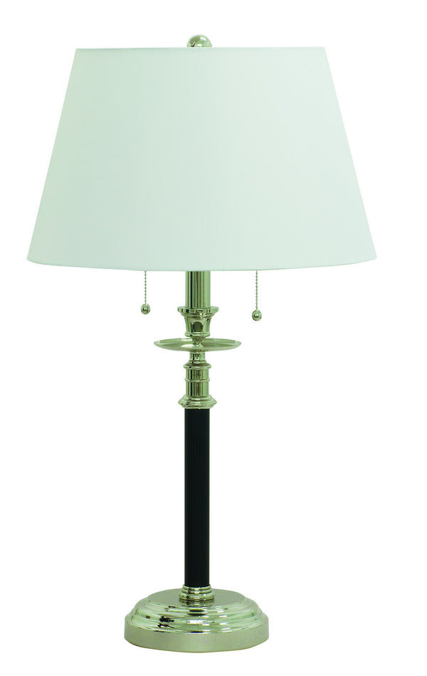 Two Light Table Lamp from the Bennington Collection in Black With Polished Nickel Finish by House of Troy (on Backorder ~4/10/2023*)