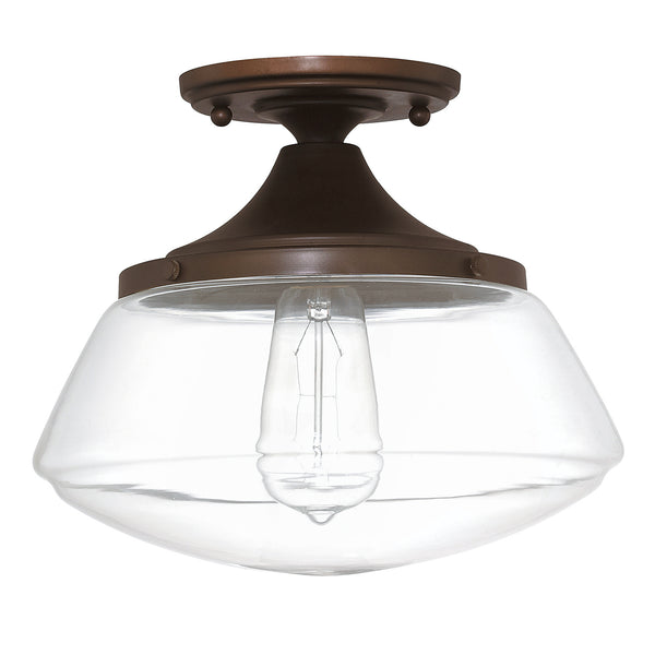 Capital Lighting - 3537BB-134 - One Light Semi-Flush Mount - Schoolhouse - Burnished Bronze from Lighting & Bulbs Unlimited in Charlotte, NC