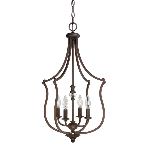 Capital Lighting - 4705BB - Four Light Foyer Pendant - Leigh - Burnished Bronze from Lighting & Bulbs Unlimited in Charlotte, NC